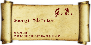 Georgi Márton névjegykártya